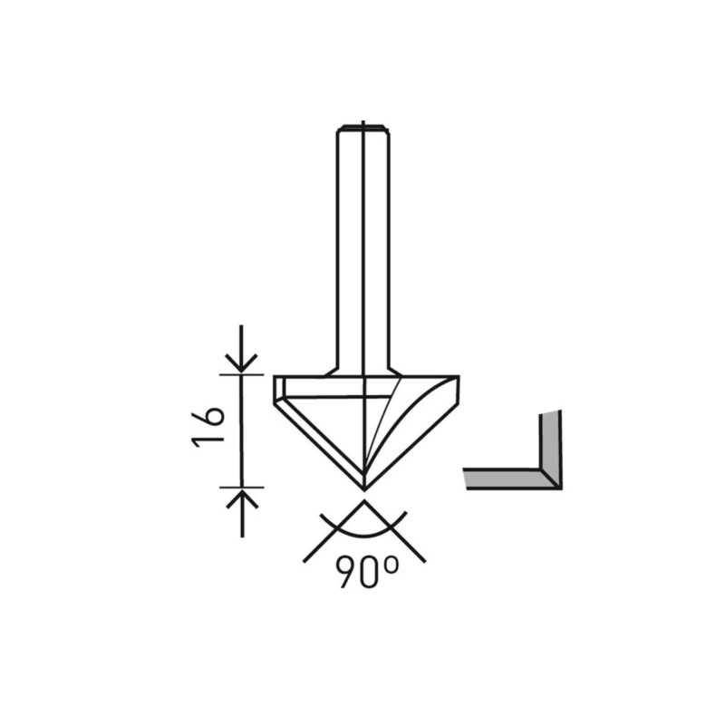 491001 Frez do płyt gipsowo-kartonowych, HW z t HW S8 D32/90