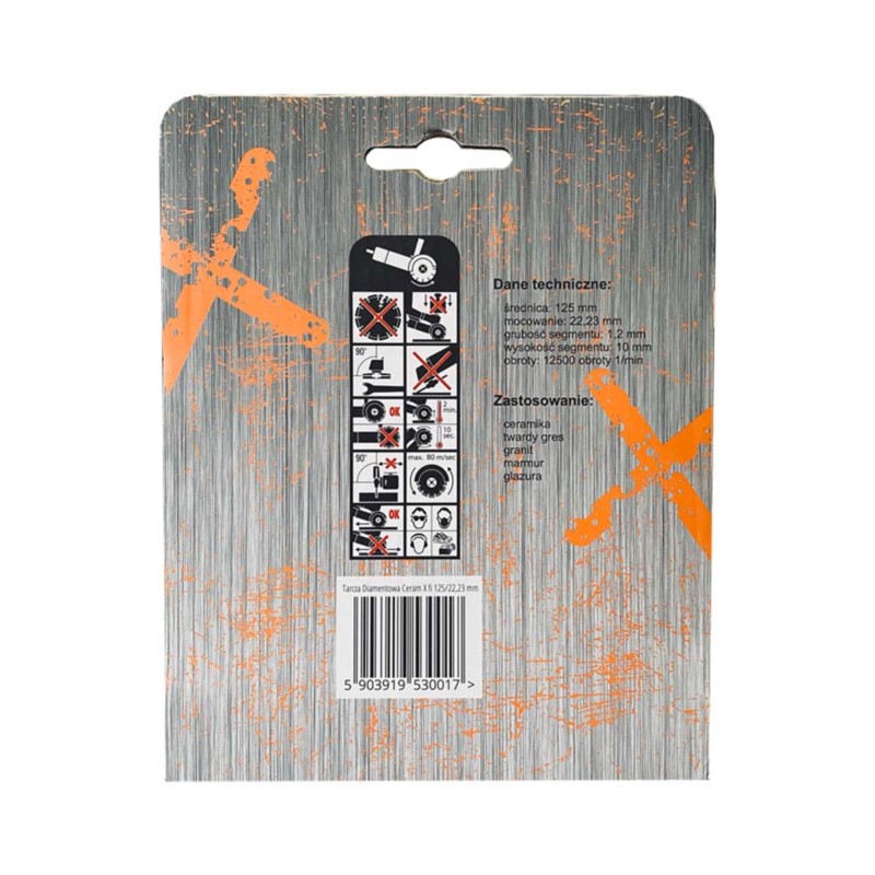 TD125 Ceram-X Tarcza diamentowa Ø125 mm do cięcia gresu