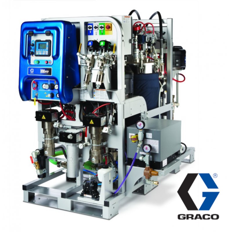 XM PFP urządzenie do natrysku w systemie 2K, zakres propocji mieszaniania 1:1 do 4:1, pompa płucząca, układ w pełni podgrzewany,