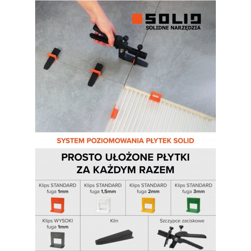 6462 SOLID System poziomowania płytek - 100 klips 3mm / A.10