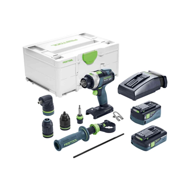 577248 FESTOOL Akumulatorowa wiertarko-wkrętarka udarowa QUADRIVE TPC 18/4 5,2/4,0 I-Set/XL