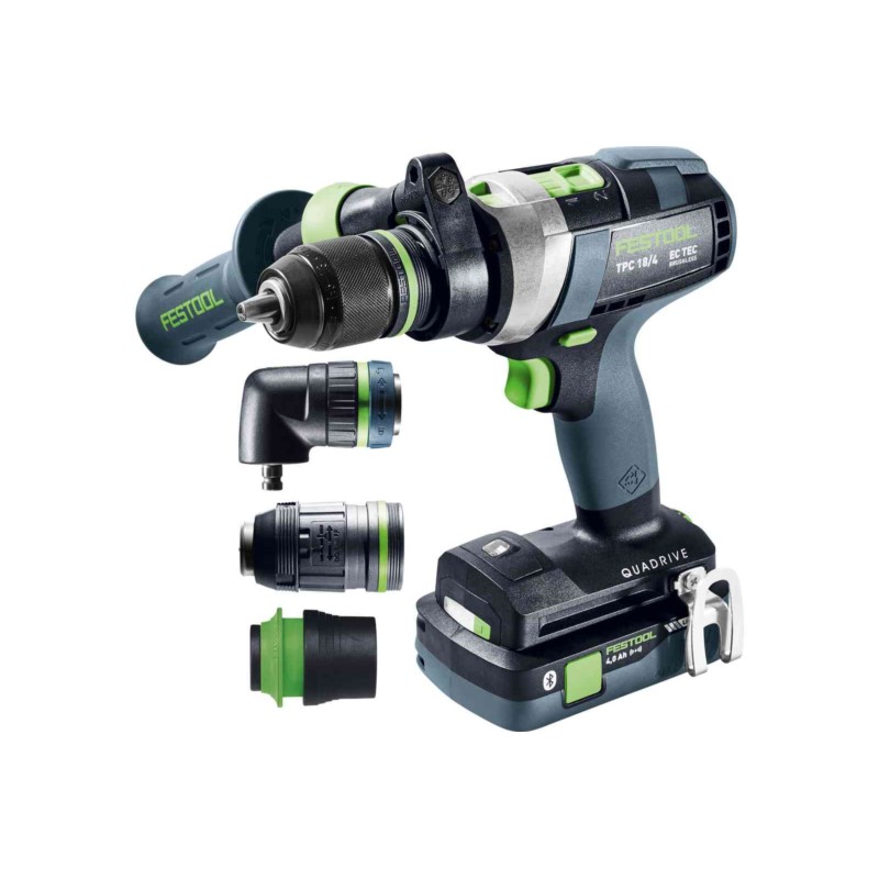 577248 FESTOOL Akumulatorowa wiertarko-wkrętarka udarowa QUADRIVE TPC 18/4 5,2/4,0 I-Set/XL
