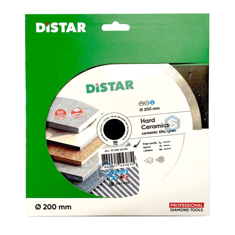 11120048015 Di-Star Tarcza do cięcia płytek ceramicznych 180. Średnica: 180mm. Grubość tarczy: 1,6 mm. Warstwa diamentu: 8,5mm.