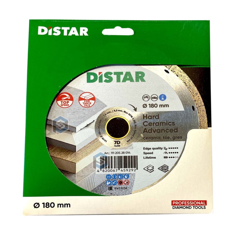 11120528014 Di-Star Tarcza diamentowa HARD Ceramics Advanced Średnica: 180mm. Grubość tarczy: 1,4 mm. Warstwa diamentu: 8,5mm. Ś