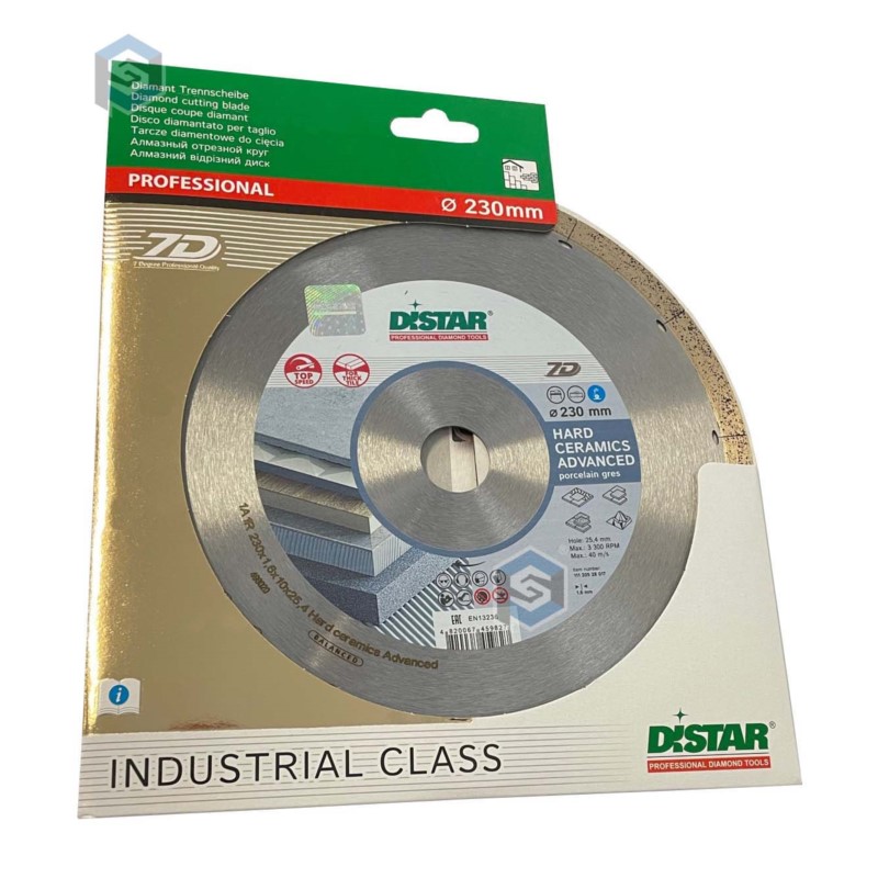 11120528017 Di-Star Tarcza diamentowa HARD Ceramics Advanced Średnica: 230mm. Grubość tarczy: 1,6 mm. Warstwa diamentu: 10mm. Śr