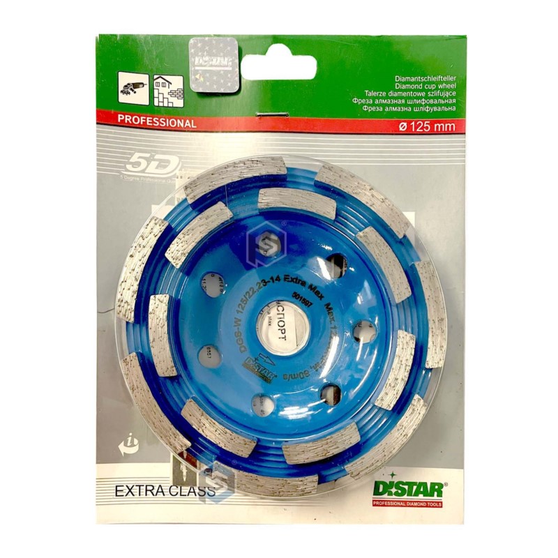 16915440011 Di-Star Tarcza diamentowa garnkowa Extra MAX. Do szlifowania powierzchni. Średnica: 125mm. Średnica otworu tarczy: 2