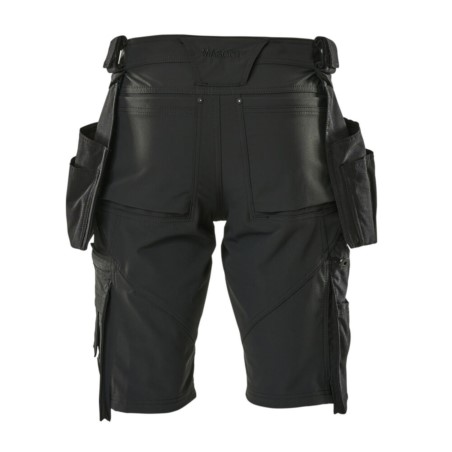 17149-311-09 C48 MASCOT ADVANCED - Spodnie Craftsmen krótkie czarne rozmiar C48 / CORDURA® - ULTIMATE STRETCH