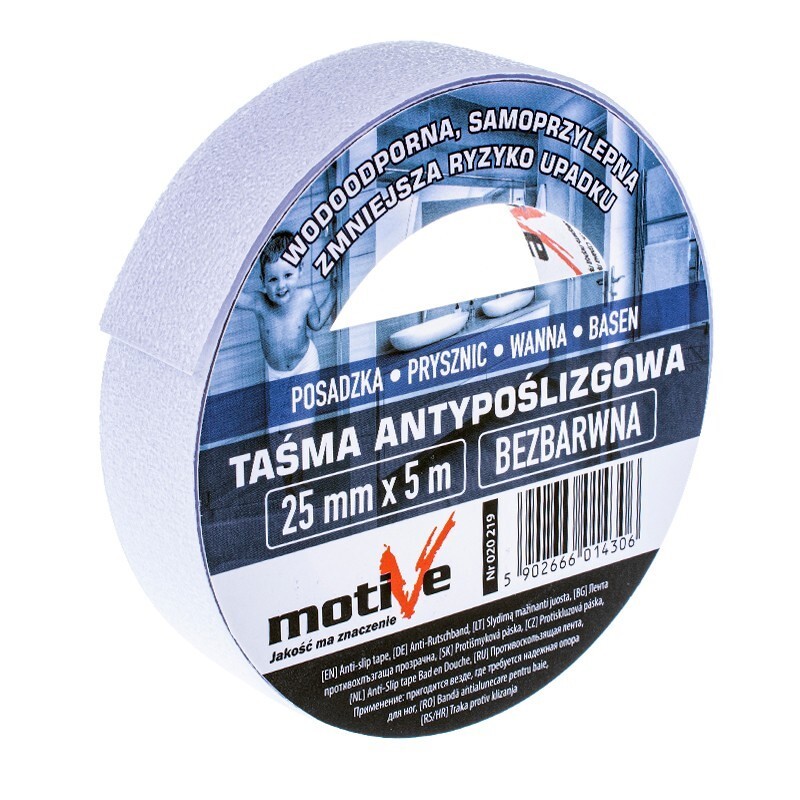 020219 MOTIVE Taśma antypoślizgowa CLEAR 25mm/5m