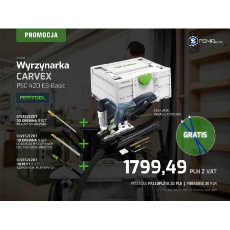 Wyrzynarka akumulatorowa CARVEX PSC 420 EB-Basic w zestawie promocyjnym